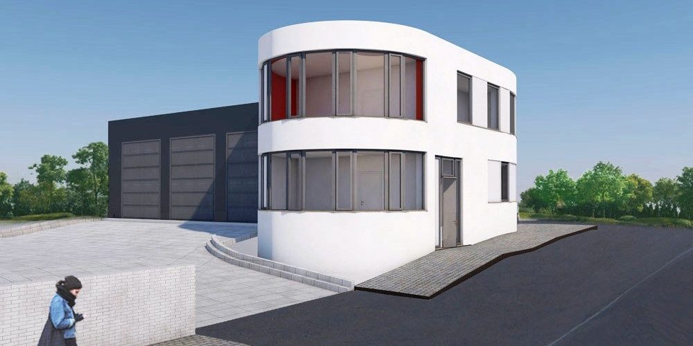 Außenansicht-Hofeinfahrt-und-Fahrzeughalle