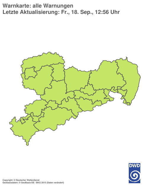 Aktuelle Warnkarte: Sachsen